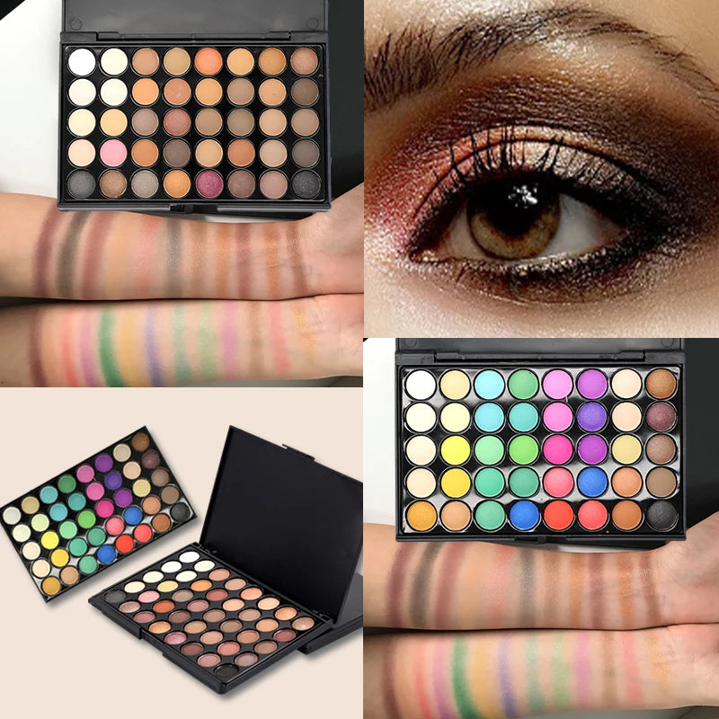 Paleta de Sombras com Glitter 40 cores