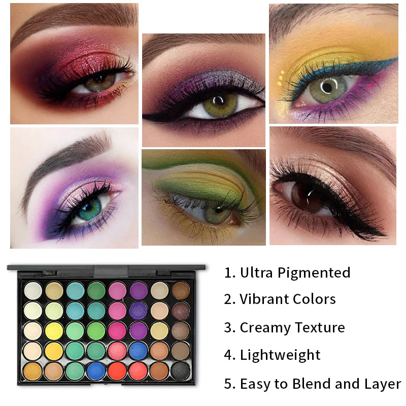 Paleta de Sombras com Glitter 40 cores