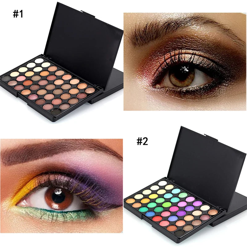 Paleta de Sombra Matte 40 Cores Terra, Glitter, Sombra de Olhos